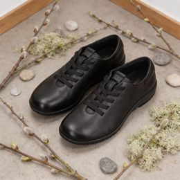 Polobotky pánské černé De Plus kožené KK607K na široké chodidlo