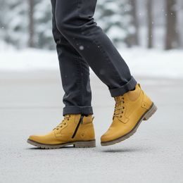 Pánské zimní kotníkové boty pískové De Plus KO885