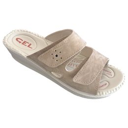 Dámské zdravotní pantofle Comfort béžové na vysoký nárt