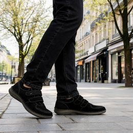 Polobotky pánské černé Josef Seibel kožené Maurice na široké chodidlo
