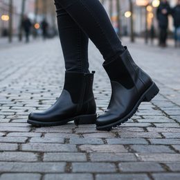 Dámské zimní kotníkové boty kožené De Plus černé 9899-K-LARA černé zateplené na široké chodidlo