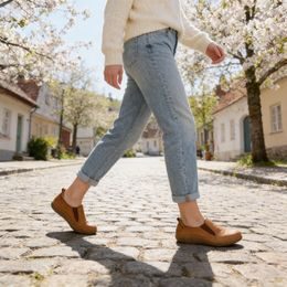 Béžové baleríny Stela - široká špička (Standard)