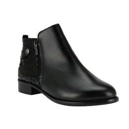 Nadměrné kotníkové boty De Plus černé 9596-K-4006 - black F-382 leather V2