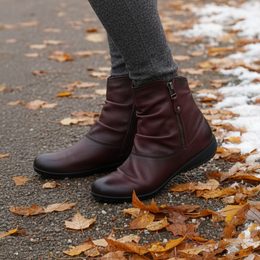 Dámské zimní kotníkové boty kožené Josef Seibel Naly 61 černé s kožíškem široká špička