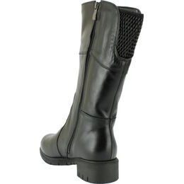 Dámské zimní kotníkové boty kožené De Plus 9642-K-M - black/F-241 černé zateplené na široké chodidlo