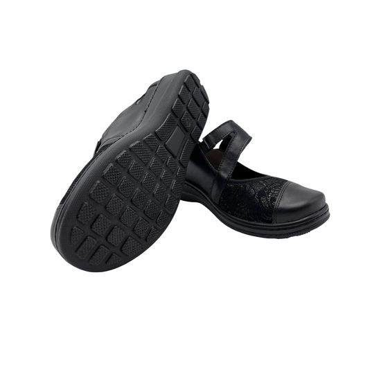 Baleríny dámské černé Axel kožené 1878 na široké chodidlo