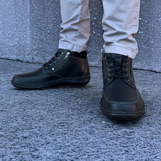 Pánské zimní kotníkové boty kožené Josef Seibel New Anvers 84 černé zateplené na široké chodidlo