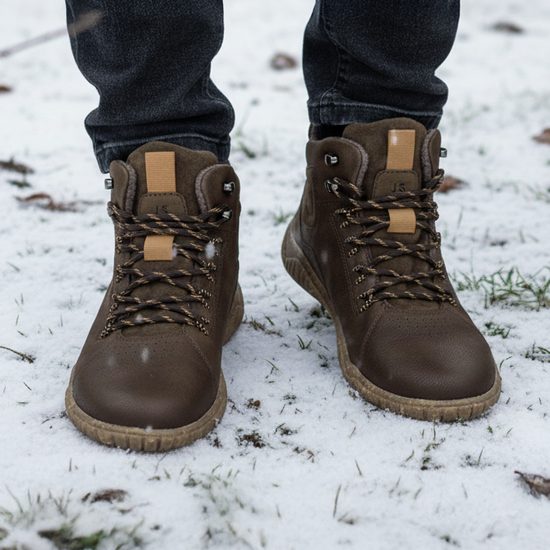 Pánské barefoot zimní kotníkové boty hnědé Josef Seibel Wallace 03 široká špička