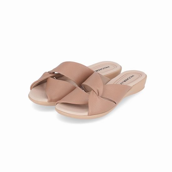 Nadměrné dámské pantofle hnědé Piccadilly 500376-010 na hallux