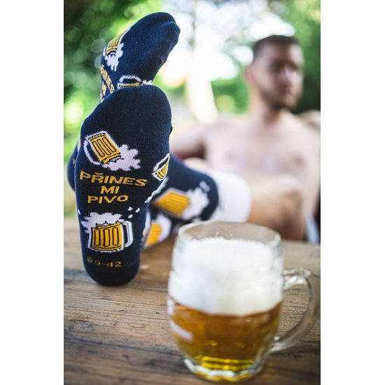 Veselé bavlněné ponožky VoXX PIVoXX 3 páry pivo