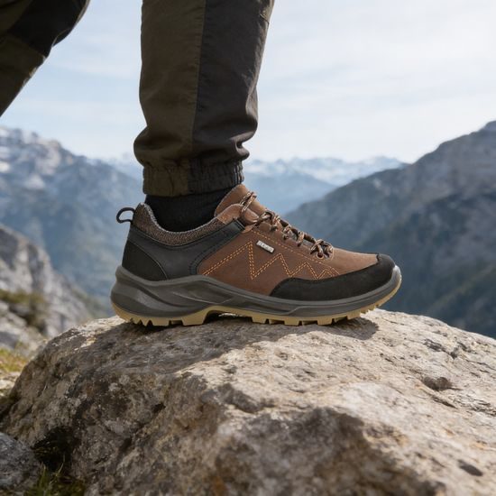Pánské nízké trekové boty Jomos hnědé 462998 na široké chodidlo