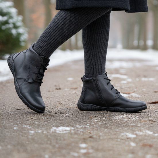 Dámské barefoot kotníkové zimní boty černé Josef Seibel Wynona 05 široká špička