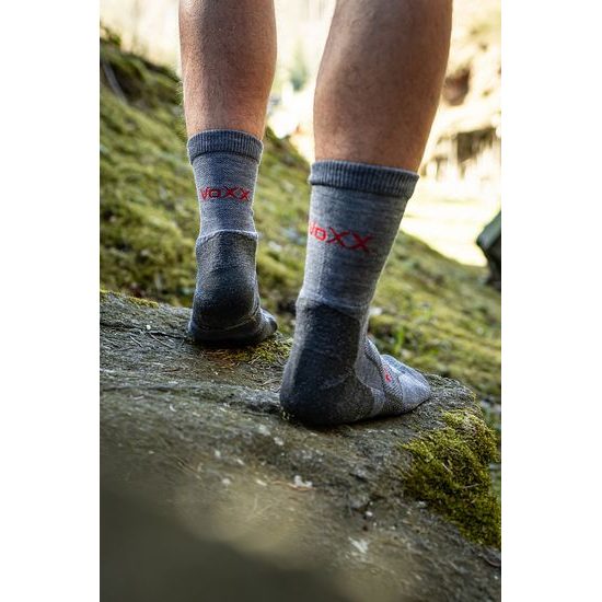 Teplé merino ponožky VoXX Granit se stříbrem světle šedé