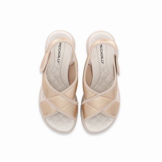 Nadměrné dámské sandály zlaté Piccadilly 571013-001 na hallux