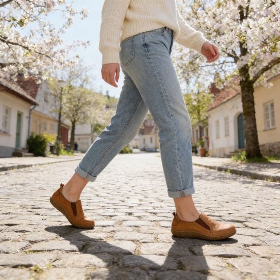 Dámské mokasíny hnědé beBare Mia na hallux