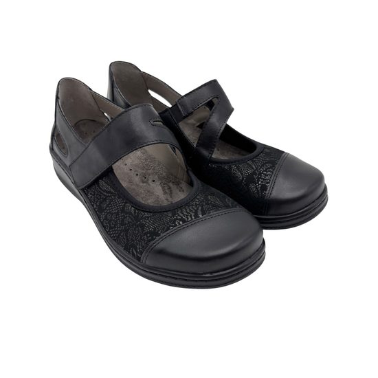 Baleríny dámské černé Axel kožené 1878 na široké chodidlo