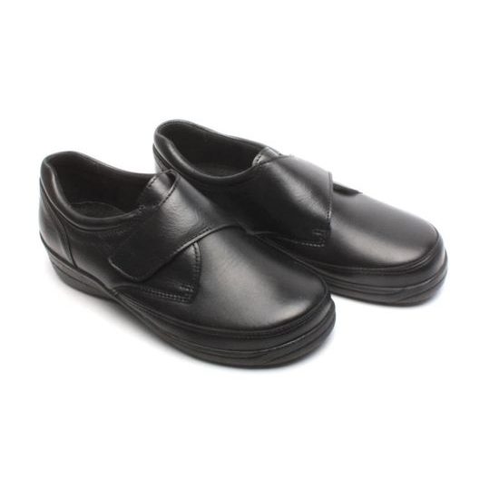 Polobotky dámské černé Mediline kožené Teresa 03 na hallux