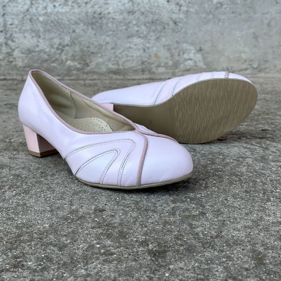 Růžové lodičky De Plus 9605-K-4010 - F223 kožené na široké chodidlo