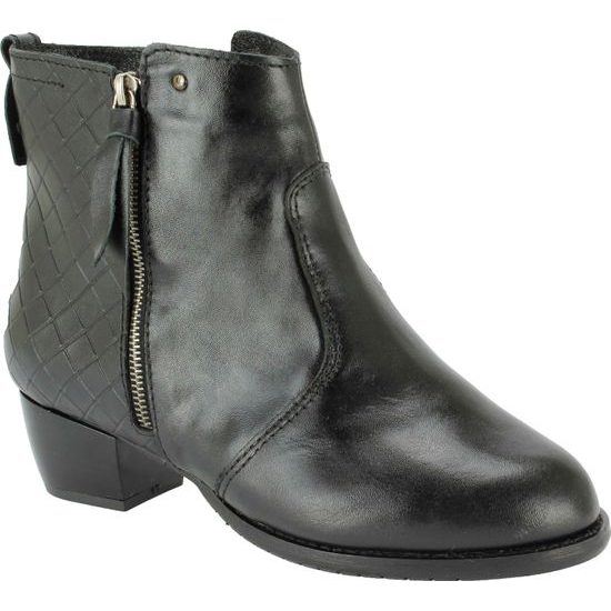 Nadměrné kotníkové boty De Plus černé 9596-K-4006 - black F-382 leather V2