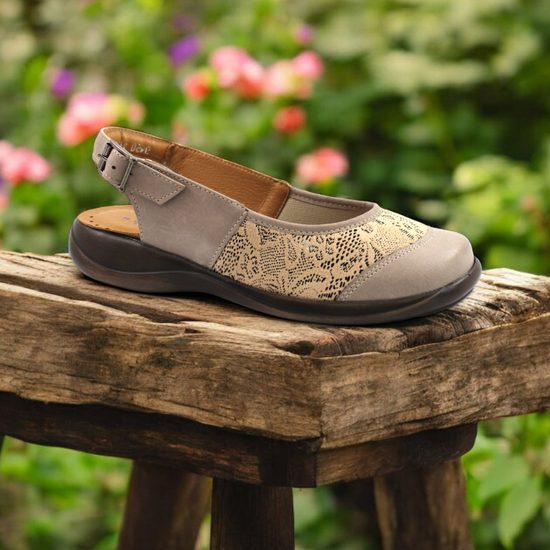 Sandály dámské Axel 2450 béžové květ kožené na široké chodidlo