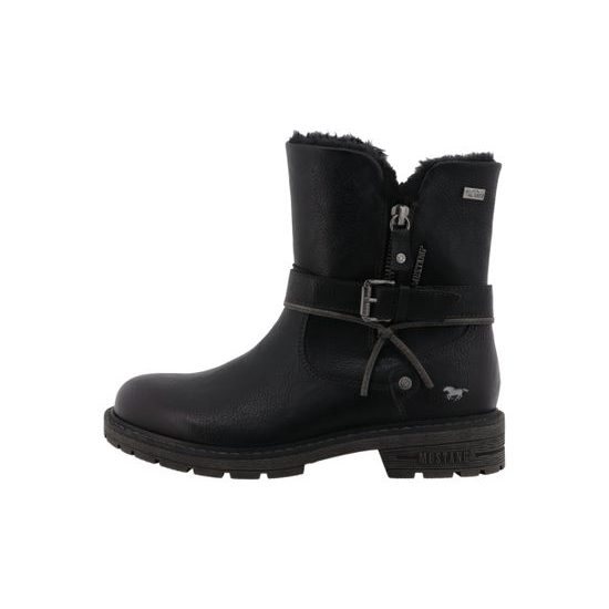 Nadměrné dámské zimní kotníkové boty černé Mustang 15M0022004