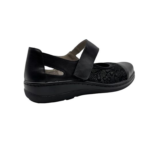 Baleríny dámské černé Axel kožené 1878 na široké chodidlo