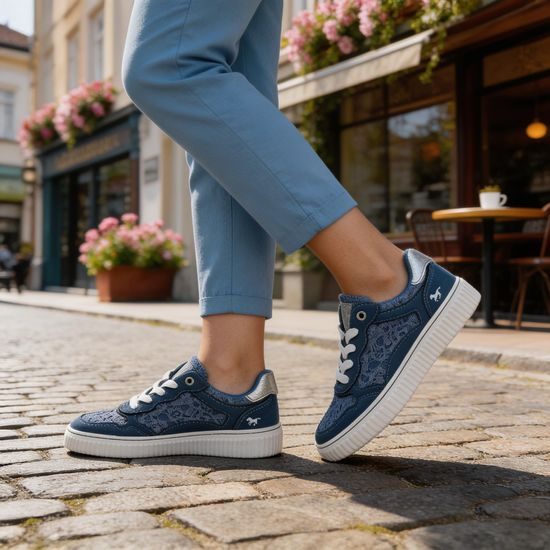 Nadměrné dámské tenisky modré Mustang 26M0762002