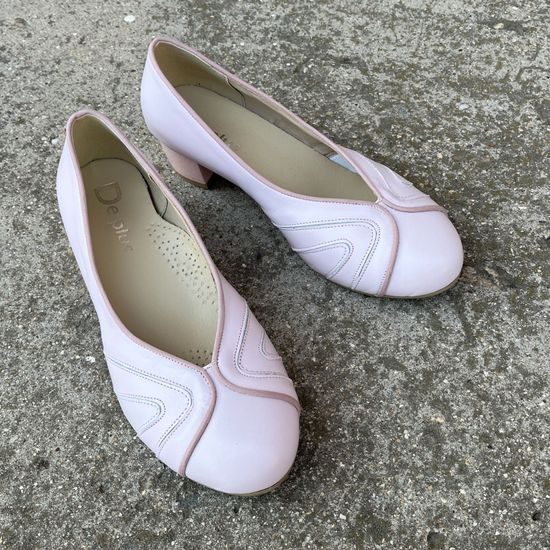 Růžové lodičky De Plus 9605-K-4010 - F223 kožené na široké chodidlo