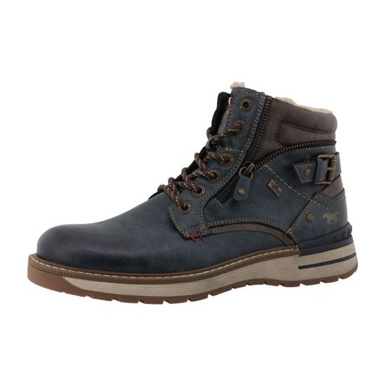 Nadměrné pánské zimní kotníkové boty modré Mustang 15M0011002