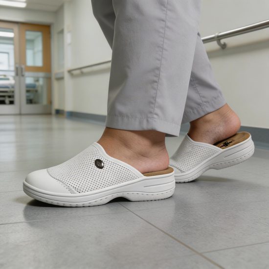 Dámské nazouváky bílé Mediline 553 na hallux