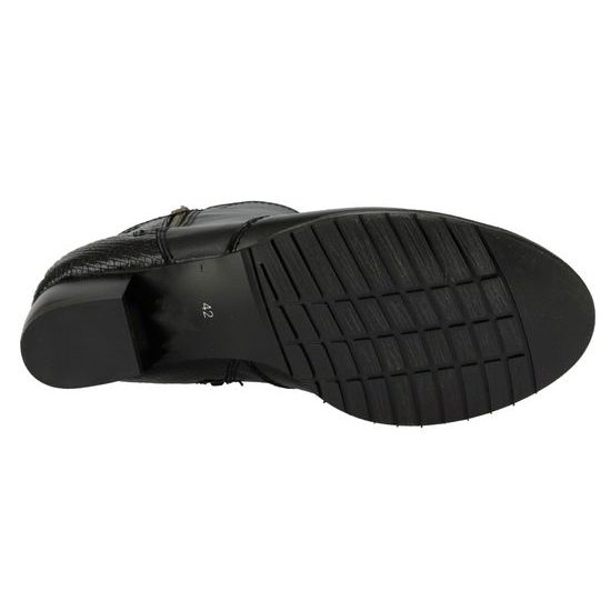 Dámské zimní kotníkové boty kožené De Plus 9596-K-4006 - black F-382 černé zateplené na široké chodidlo
