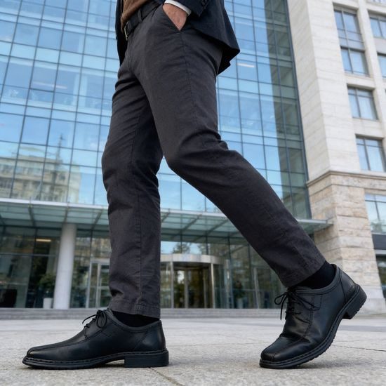 Polobotky pánské černé Josef Seibel kožené Maurice na široké chodidlo