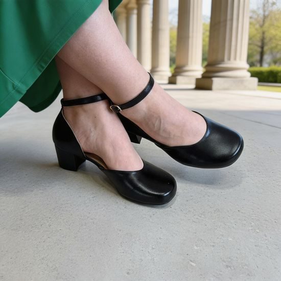 Černé bosolodičky Helena - široká špička (Široké)