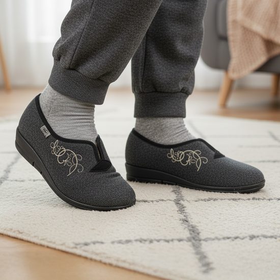 Dámské bačkory Dr. Orto šedé 940D357 zateplené na klínku