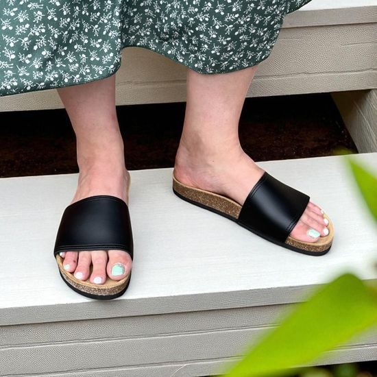 Dámské zdravotní pantofle Barea kožené černé 888052 široká špička