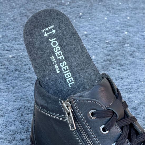 Pánské zimní kotníkové boty kožené Josef Seibel New Anvers 84 černé zateplené na široké chodidlo