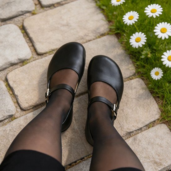 Černé baleríny Stela - široká špička (Standard)