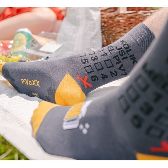 Veselé bavlněné ponožky VoXX PIVoXX 3 páry pivo