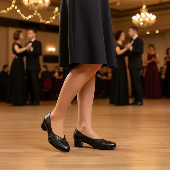 Černé lodičky De Plus 9605/K/1222 kožené na široké chodidlo