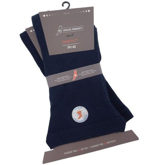 Zdravotní diabetické extra roztšířené Zdravé ponožky tmavě modré 2 páry