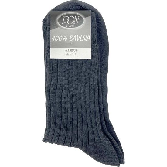 Ponožky PON 100% bavlna tm.šedé