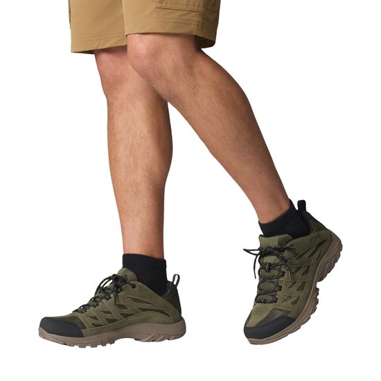 Nadměrné pánské nízké trekové boty zelené Columbia Crestwood Waterproof na vysoký nárt