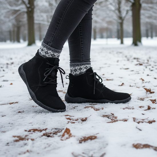 Dámské barefoot kotníkové zimní boty černé nubuk Josef Seibel Wynona 05 široká špička