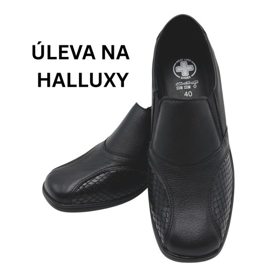 Dámské polobotky černé Mediline Olga kožené na hallux