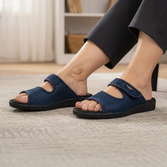 Dámské zdravotní pantofle Mjartan modré 543 na vysoký nárt