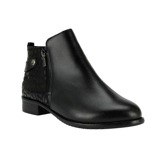 Nadměrné kotníkové boty De Plus černé 9642-K-M - black/F-241 leather