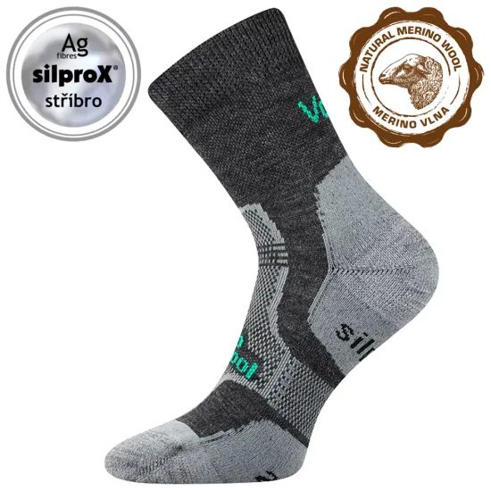 Ponožky Voxx merino wool AG Granit 110507 tm.šedé