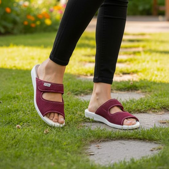 Dámské zdravotní pantofle Flexi červené na hallux