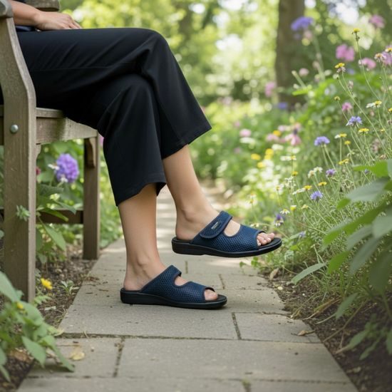Dámské zdravotní pantofle Flexi modré na hallux