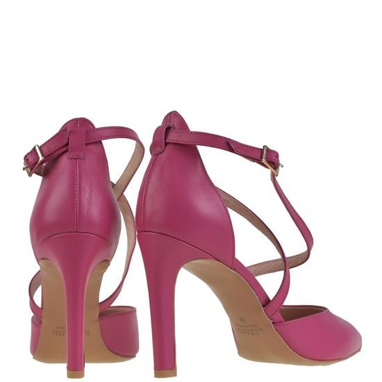 Nadměrné dámské společenské sandály na vysokém podpatku Lizard 9232 růžové leather 5815-0934-02-582